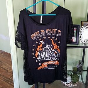 Wild Child cute black motorcycle t shirt